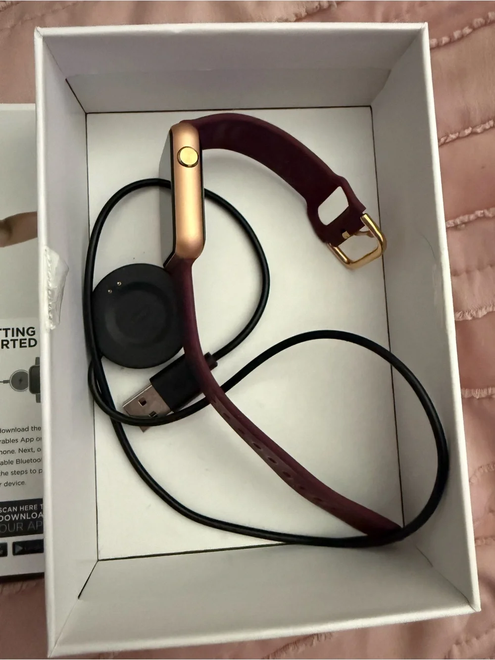 iTouch Wearables Jillian Michaels Edition Smartwatch in Plum with Rose-Gold Case